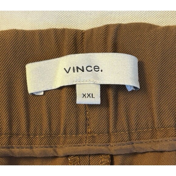VINCE Stove Pipe Pull On Crop Pants Women XXL Dark Vicuna Ankle Pleated Trouser - Picture 3 of 11